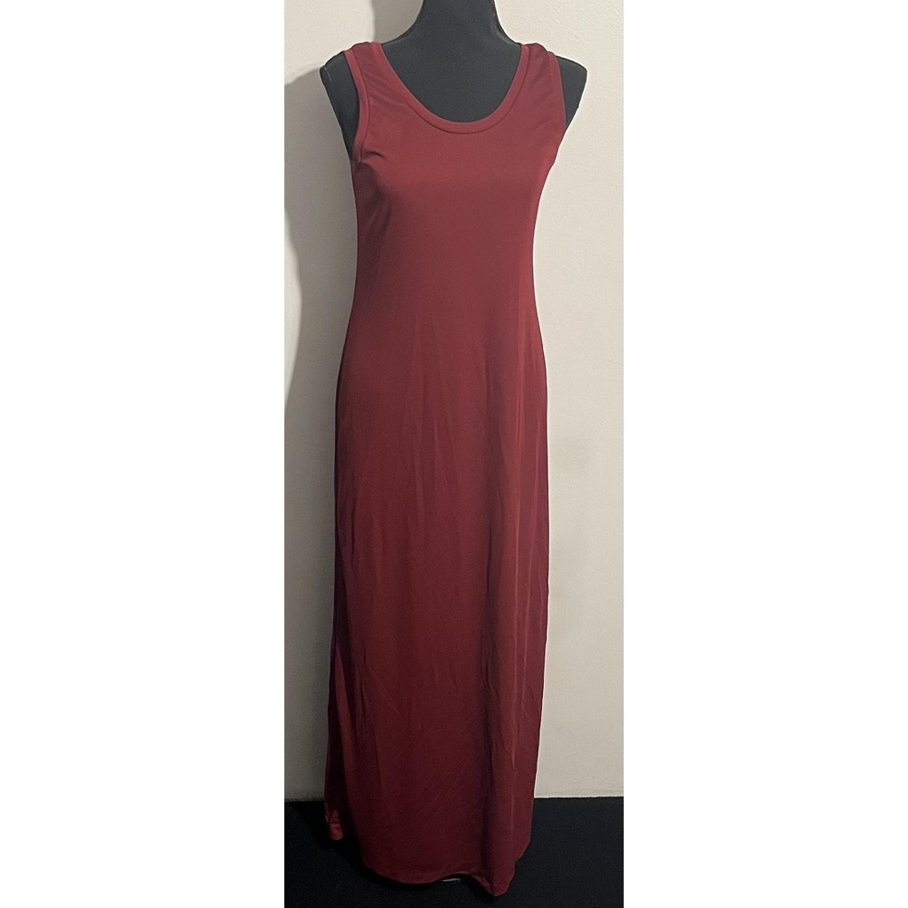 Sisley Dress Womens Small Red Sleeveless Maxi Tank Made In Italy Gown Polyester